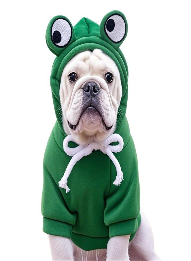 Maruomiki Pet Clothing Dog Transformation Frog Hoodie Autumn and Winter Warm Small Large Dog Method Dou Cat Bullfighting Clothes (Frog,XL) - Image 1